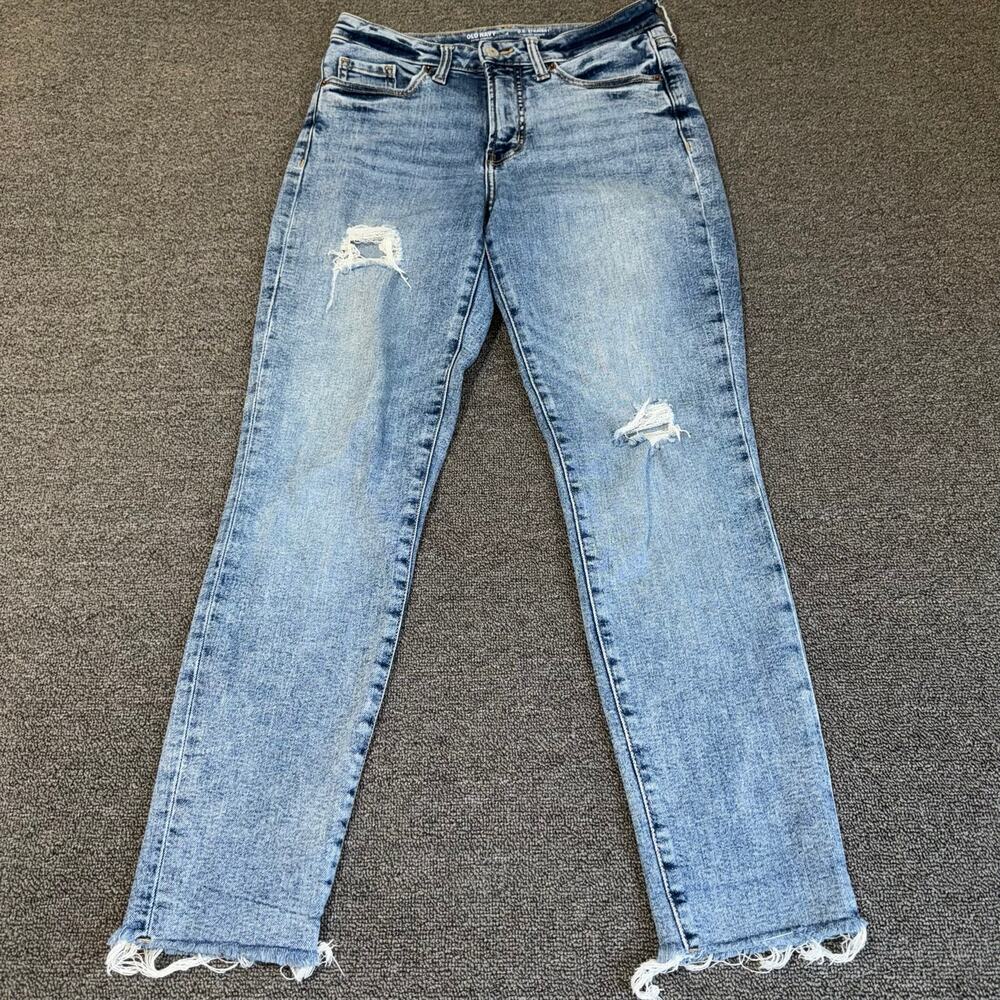 Old Navy High-Rise O.G. Straight Extra Stretch Women's Size 4 Raw Hem Casual
